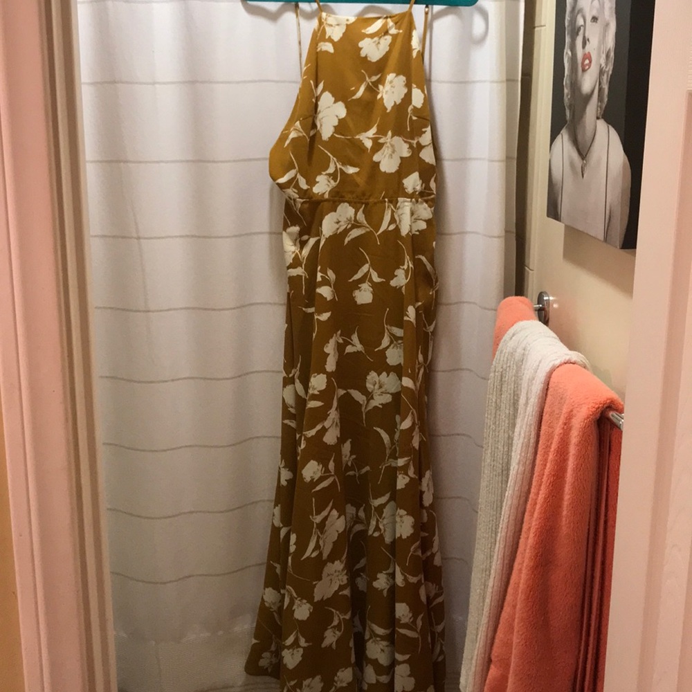 Mustard yellow Floral Sundress